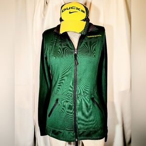 Ducks Sweatshirt+Cap, Nike,TAG Women Coleseum U of O Green/Yellow, ZipUp, S